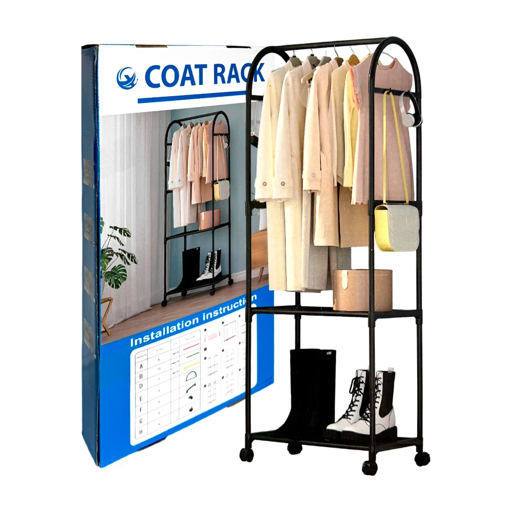 Closet organizador multifuncional con 2 niveles, 58.7x30x165cm, variedad de colores / coat rack / yx9130