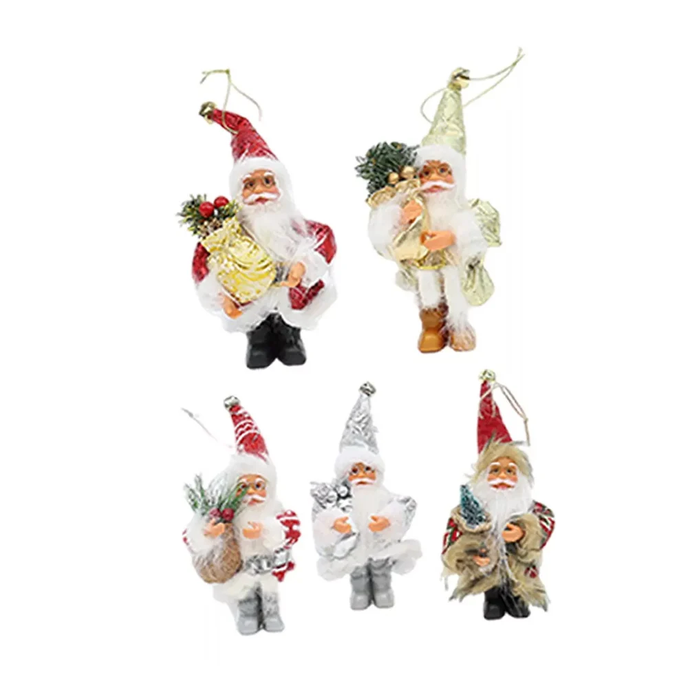 Paquete con 5 adornos colgantes medianos con diseño de santa claus para árbol, 20cm, variedad de colores / merry christmas / lu3278