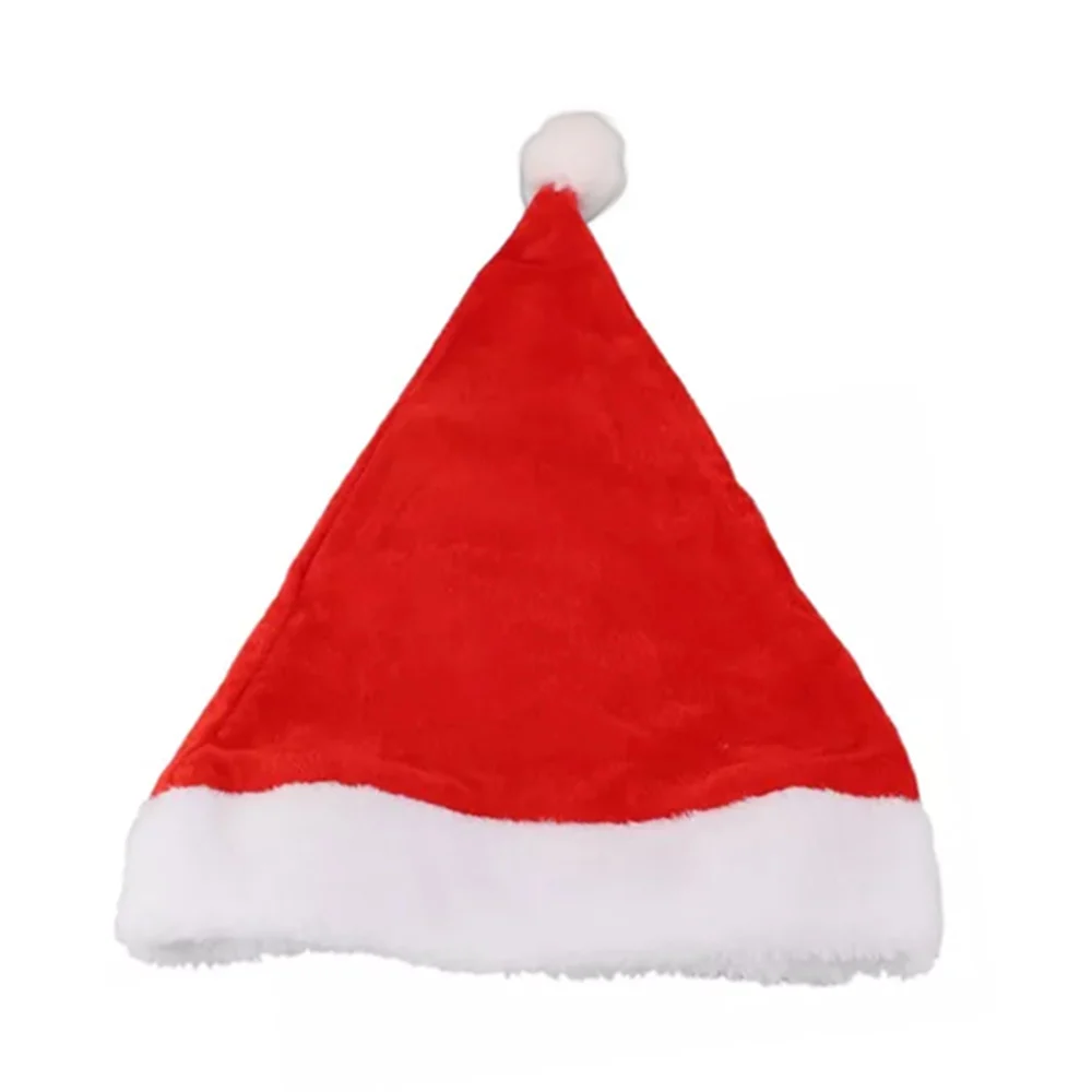 1pza Gorro navideño afelpado con luces led y punta de pompón, 36cm / lu3588