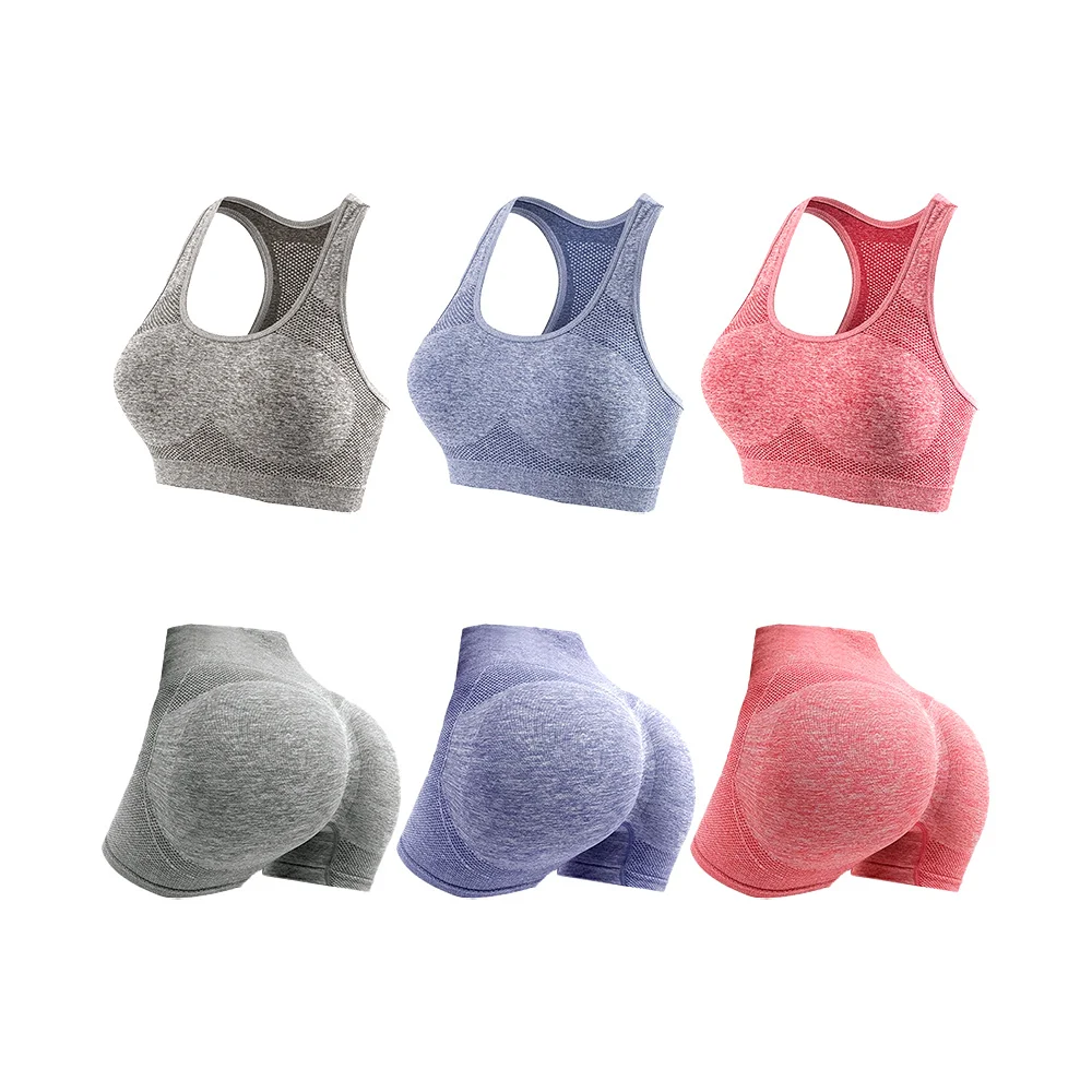 Conjunto deportivo para dama con short y top sin varilla, variedad de tallas y colores / lu3918