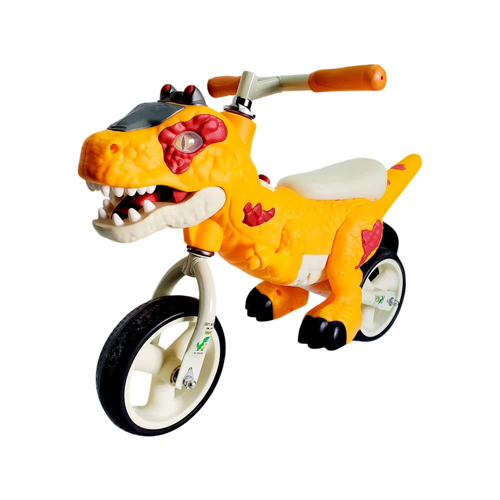 Bicicleta de equilibrio infantil sin pedales con forma de dinosaurio + luces, sonido y equipo de herramientas, variedad de colores / lu4013