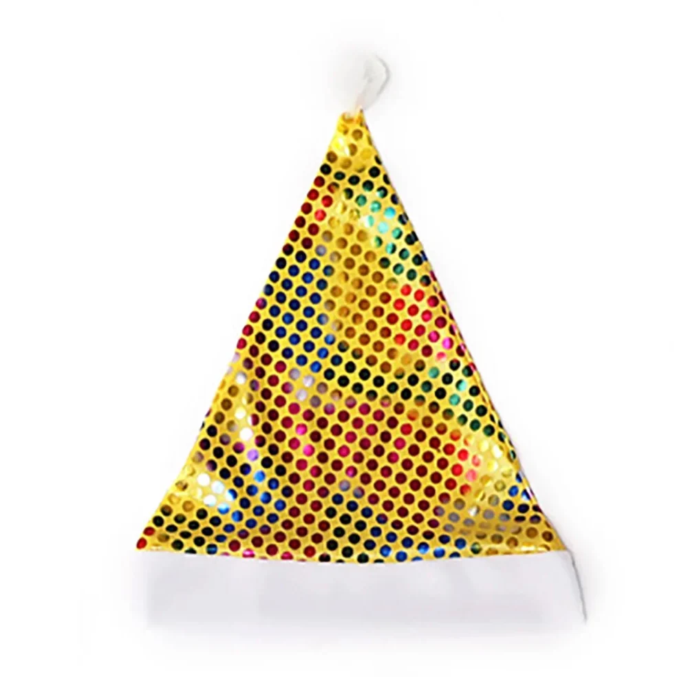 1pza Gorro navideño con lunares multicolor y punta de pompón, variedad de colores / lu5877