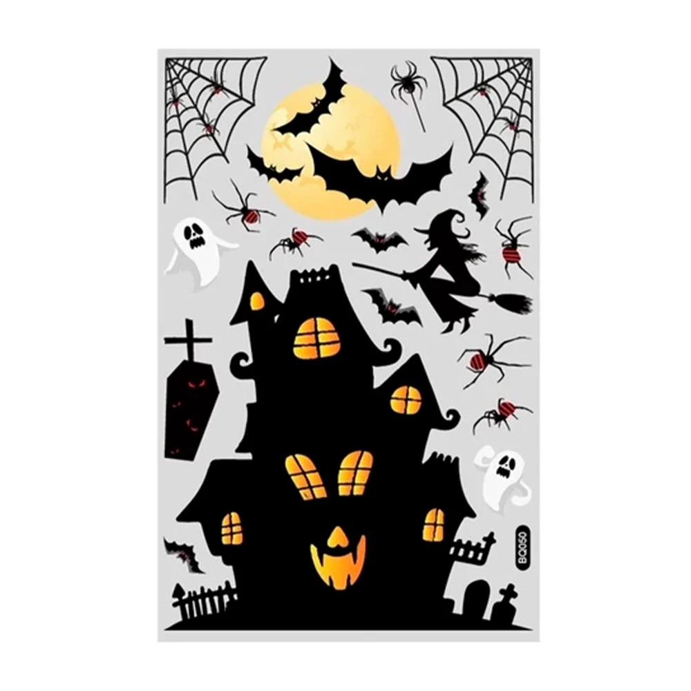 Paquete con 10 planillas de stickers decorativos para halloween, variedad de modelos / bq217