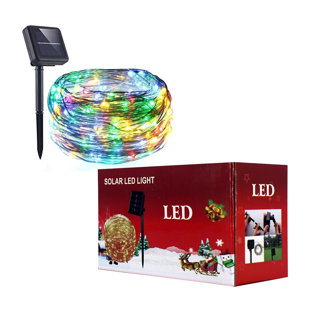Serie de luces navideñas de colores con panel solar, 13×5.5×7.5 / lu6342