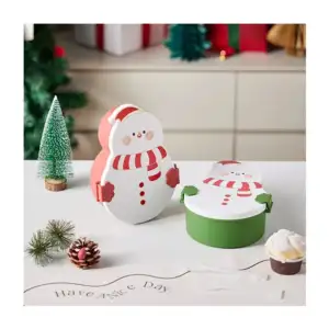 Tupper con diseño de muñeco de nieve de 2 compartimentos + cubiertos,…