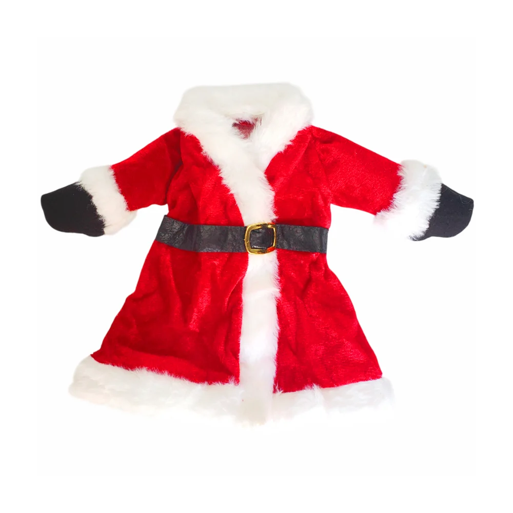 Traje navideño pequeño de santa claus con tela de terciopelo y bordes afelpados, 24cm / lu7005