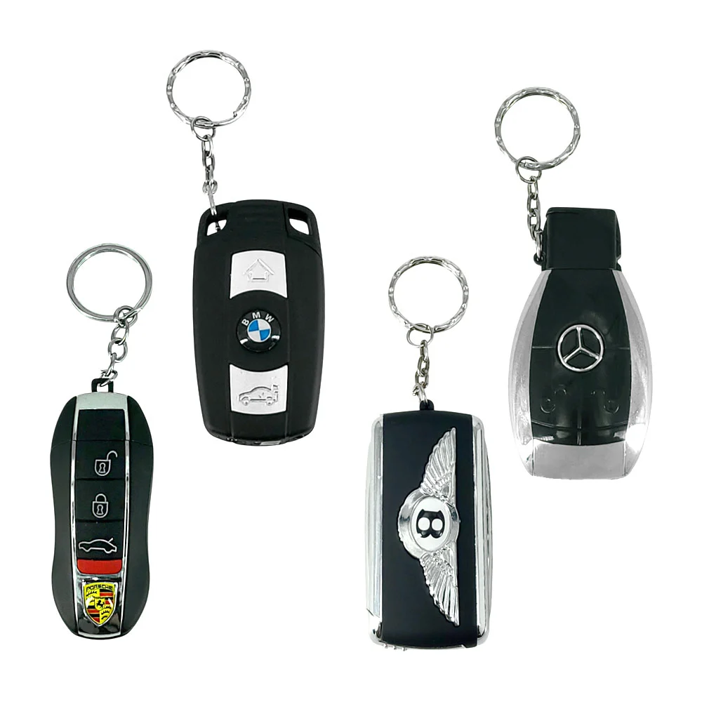 Mechero encendedor rellenable con forma de llave de auto + lámpara, variedad de modelos / lu9248