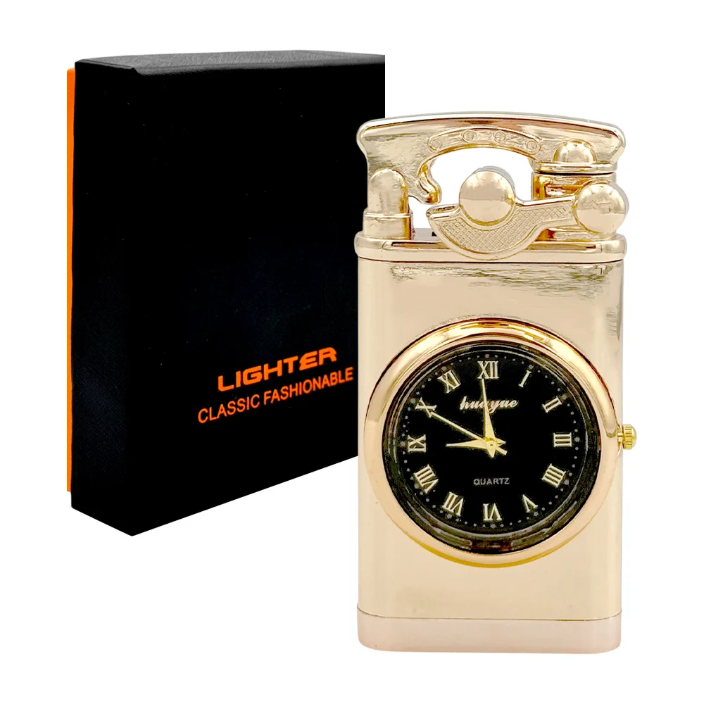 Encendedor recargable con reloj de manecillas, variedad de colores / lighter / lu9252