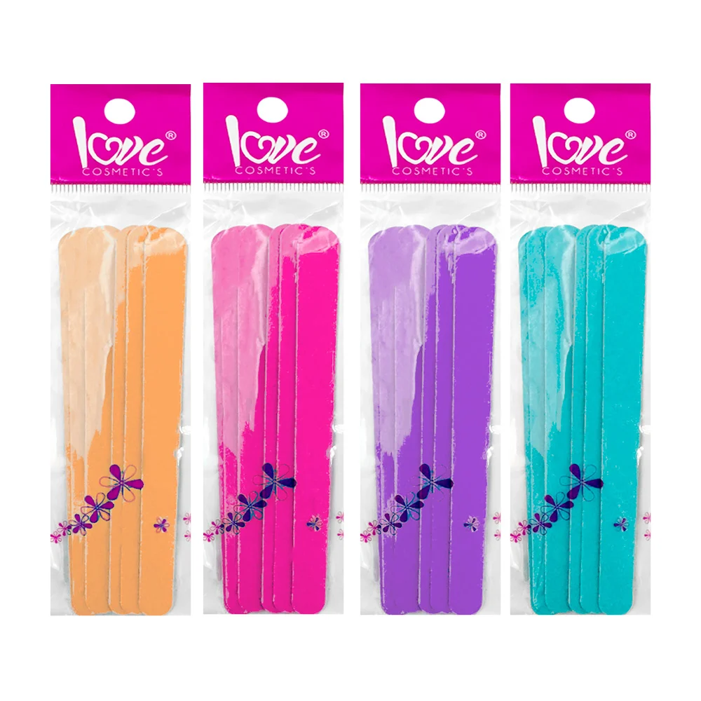 Juego de 6 limas para cuidado de las uñas con diseño diamantado, variedad de colores / lv111 / love
