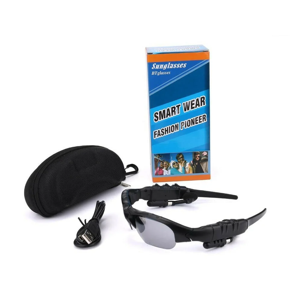 Lentes negros de sol con audífonos manos libres bluetooth recargables / smart wear / ly245