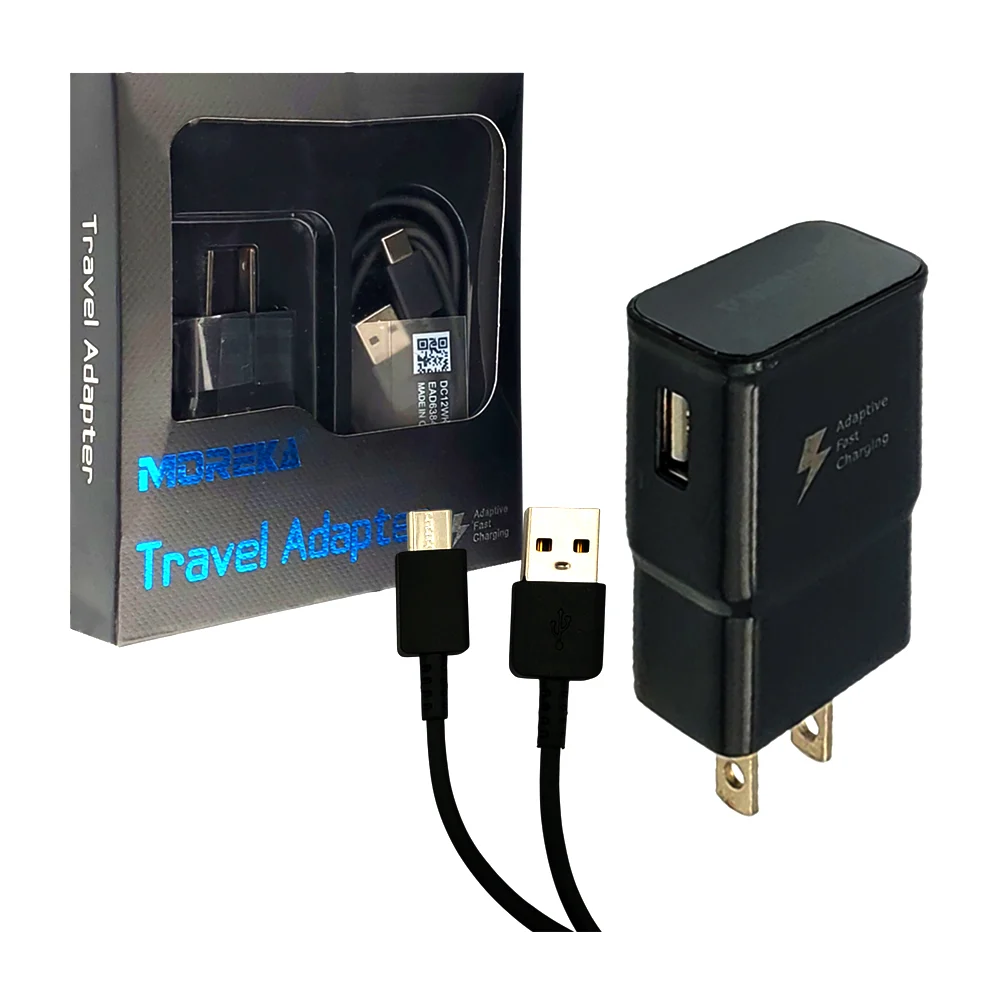 Combo cargador moreka con cubo cargador y cable tipo c, variedad de usos / travel adapter