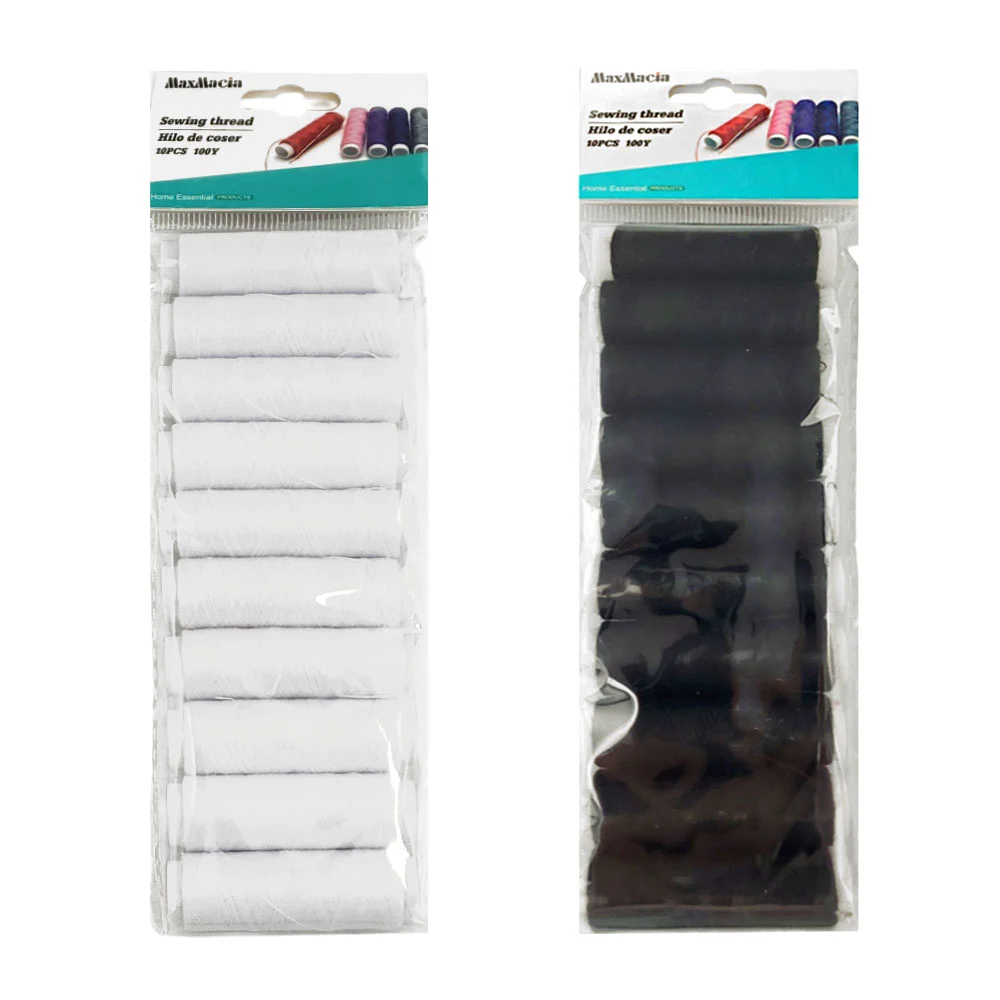 Paquete con 10 hilos de costura pequeños en forma de cilindro, variedad de colores / maxmacia / sewing thread / m21106