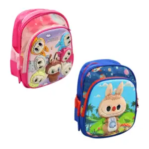 Mochila infantil con 2 compartimentos, diseño tipo relieve y estampad…