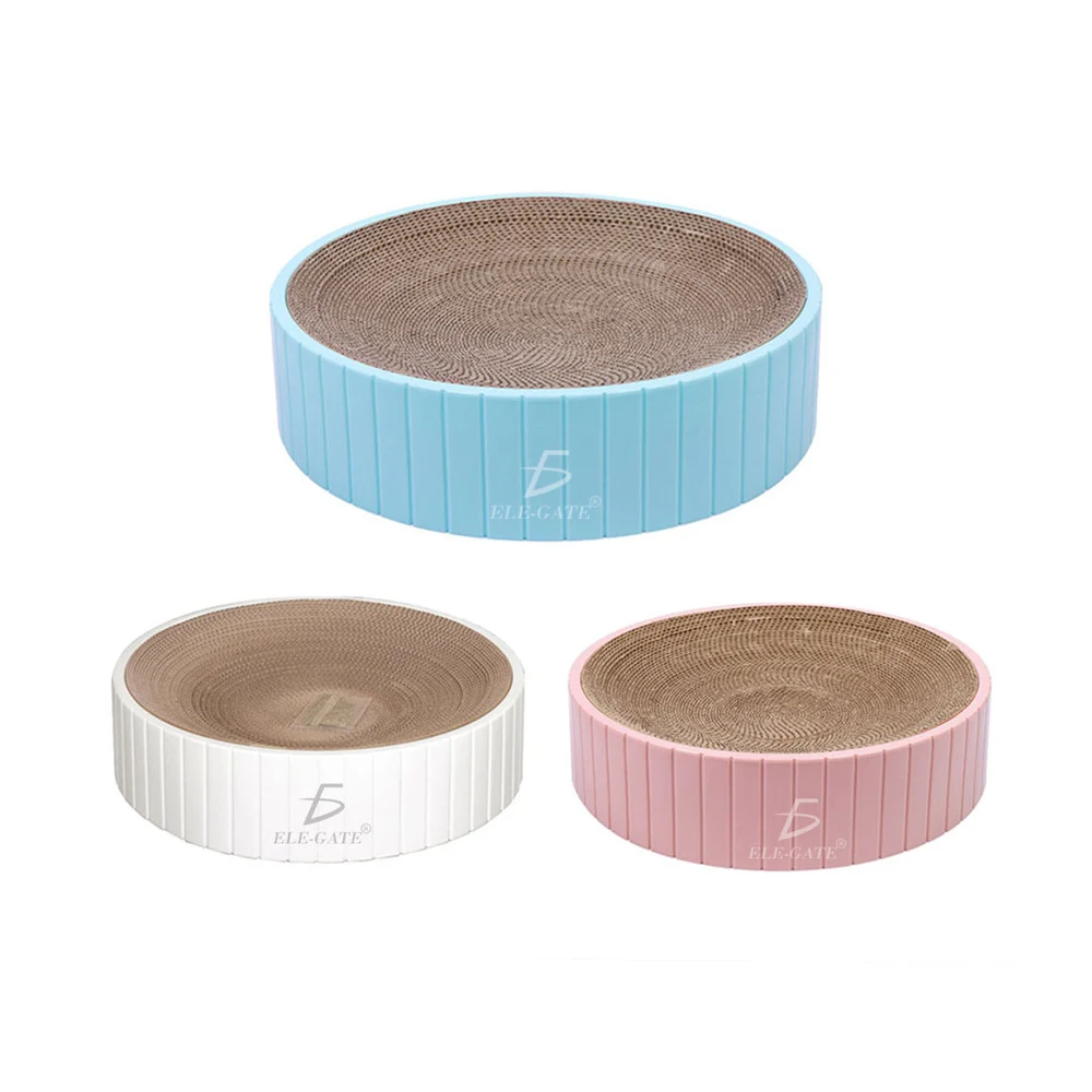 Tablero rascador para gatos en forma circular, variedad de colores