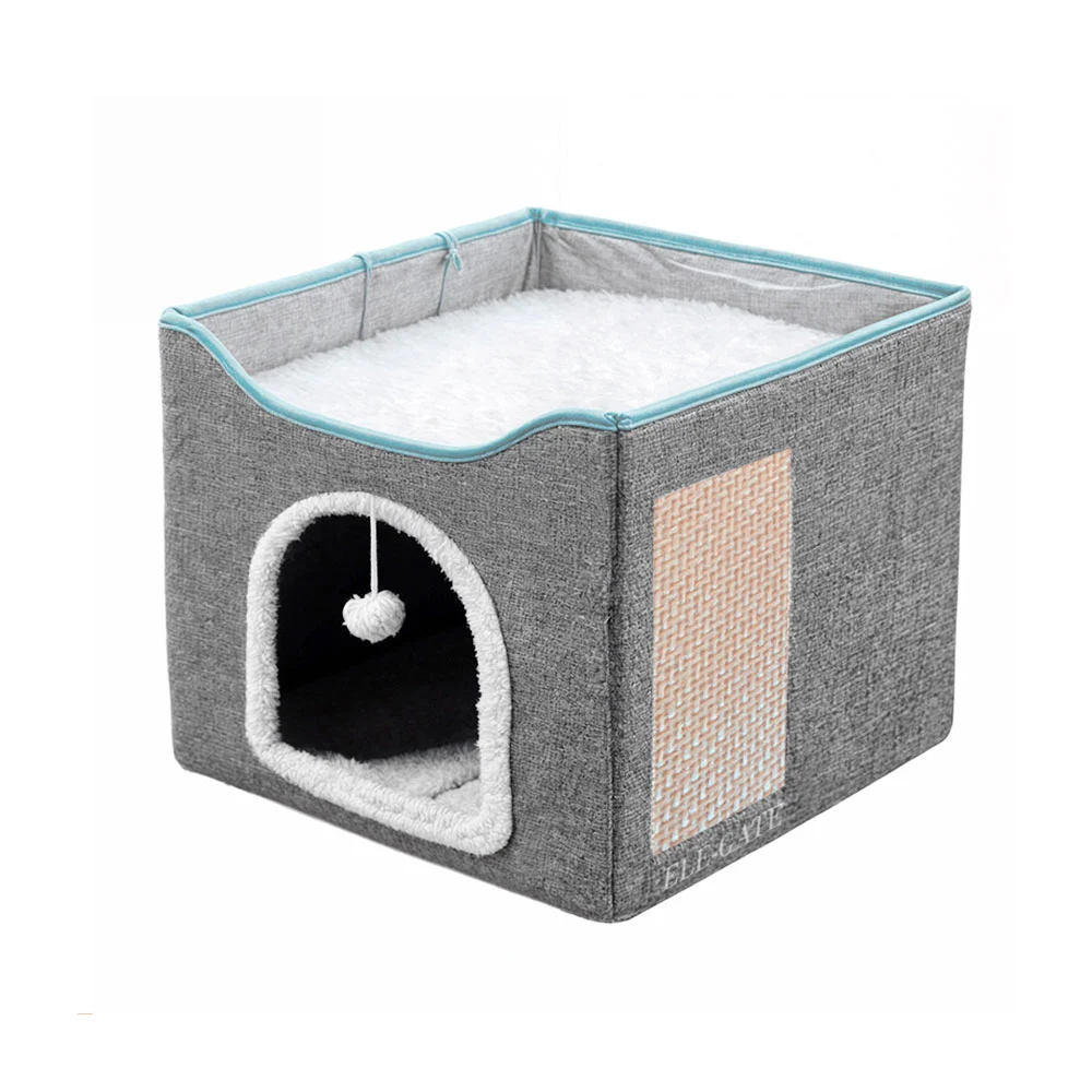 Cama plegable para gato con cojin super suave y juguete / mas.42