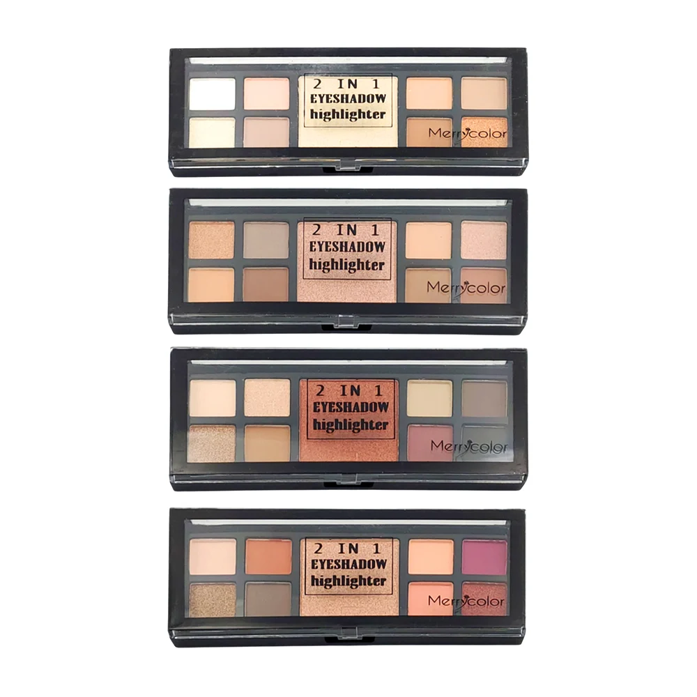 1pza Paleta de sombras e iluminador con 9 colores en tono nude, variedad de tonos / merry color / mc1004