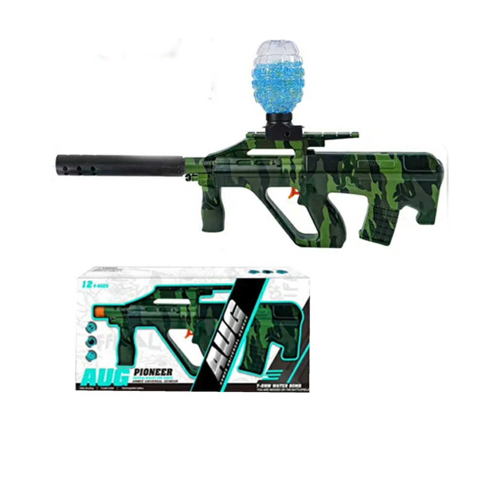 Pistola de hidrogel eléctrica automática aug en color verde camuflaje / m03b