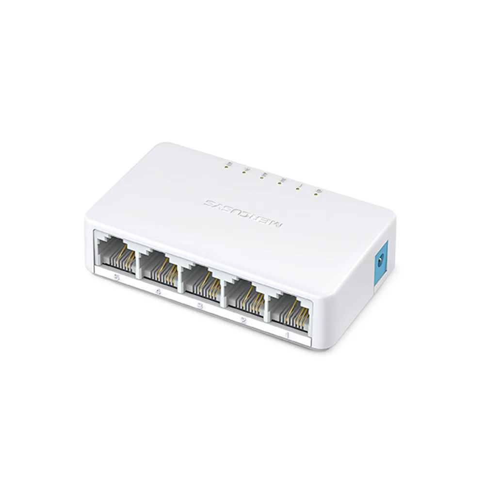 Switch de escritorio mercusys con 5 puetos de velocidad 10mbps a 100mbps / ms105