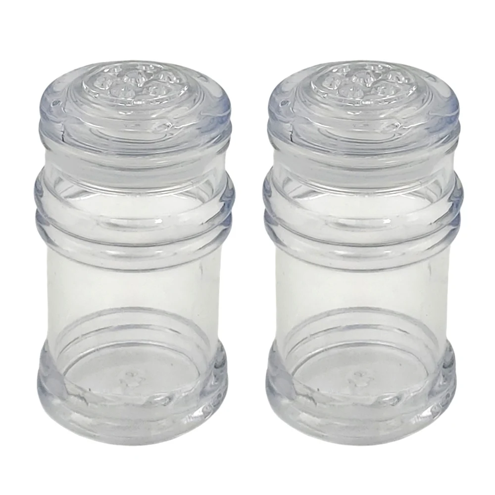 Par de saleros de plástico transparente con cierre hermetico / msd2pc / salero transparente / juego de saleros