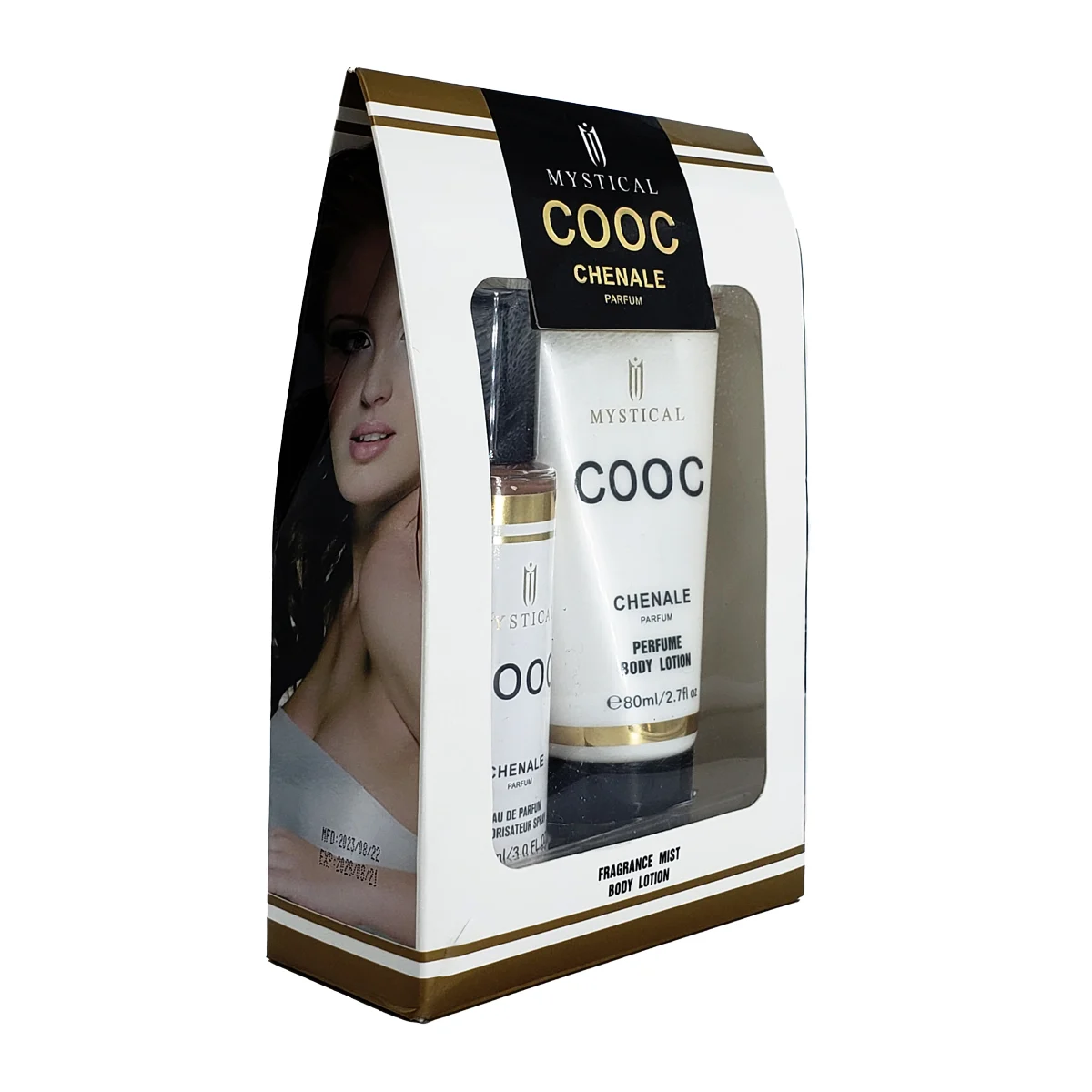 Set 2 cooc chenale perfume 88ml y loción corporal 80ml con fragancia para dama / mystical / mt030-16