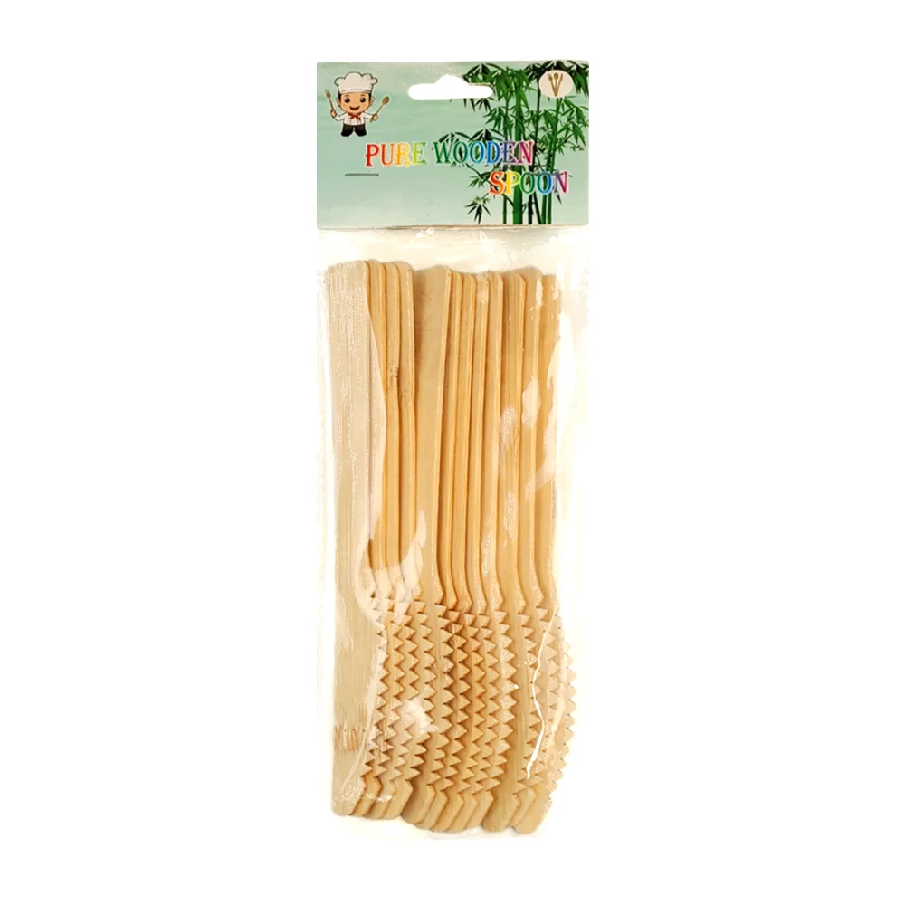 Paquete con 12 cuchillos de madera de bambú natural / mt1335 / pure wooden spoon