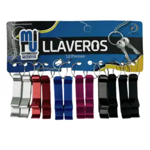 Paquete de 12 llaveros en forma de abrelatas metálicos, variedad de c…