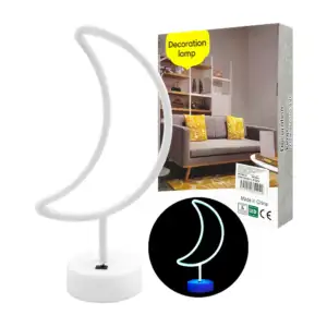 Lámpara en forma de luna con luz led led con base, variedad de colore…