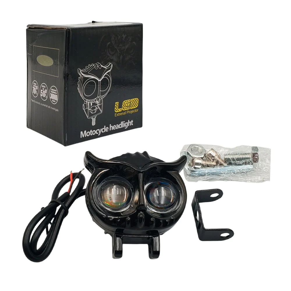 Lámpara faro led con forma cabeza de búho para motocicleta / motocycle headlight / mtc064