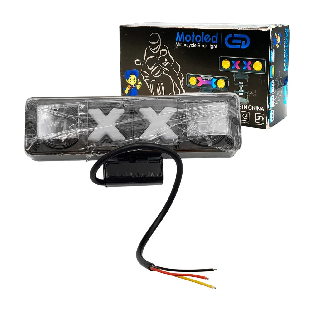 Lámpara faro led trasera para motocicleta, con 4 foco en forma de x y o / motoled / 20w-xx-wy