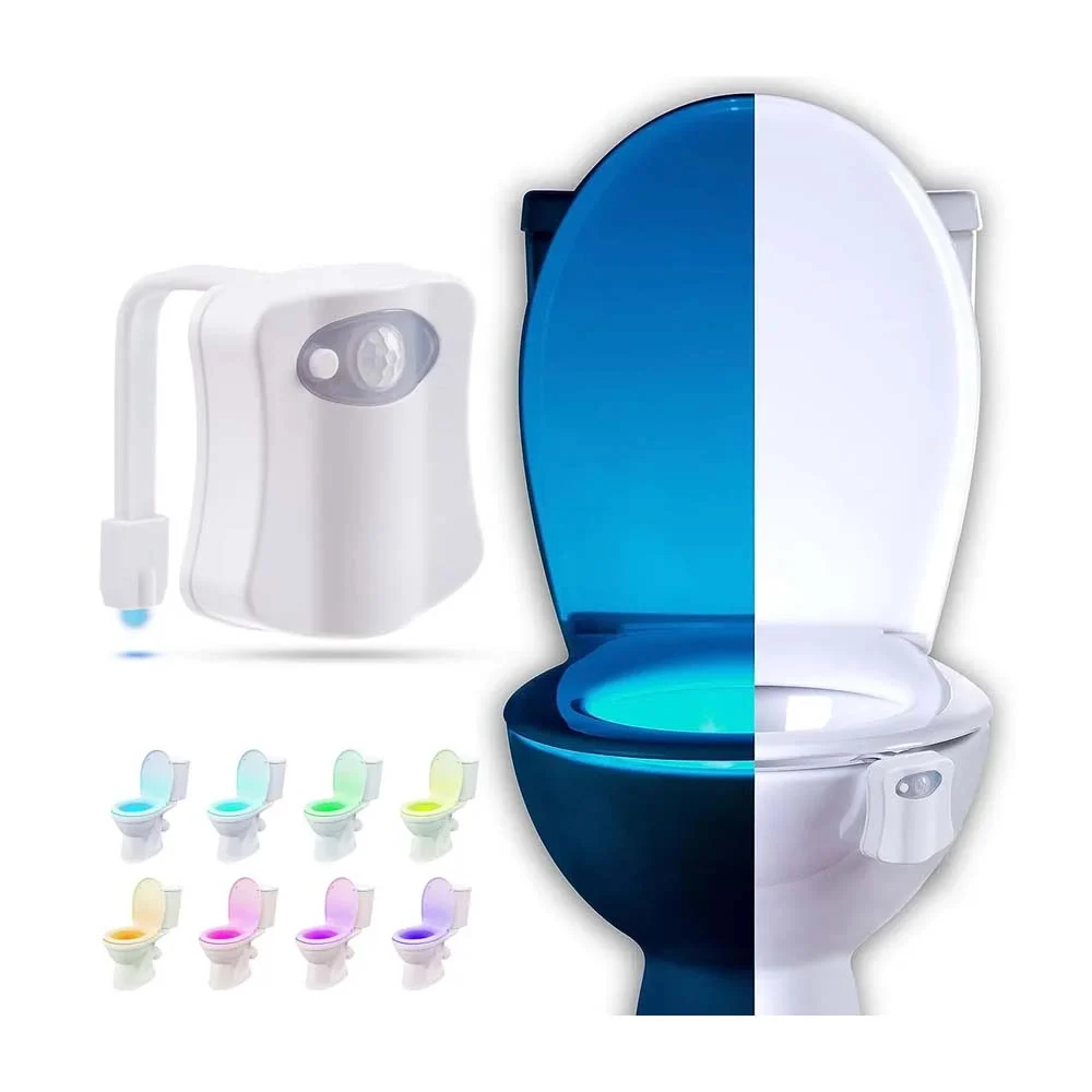 Lámpara luz led con sensor de movimiento para taza de baño con 8 distintos colores / lámpara de inodoro