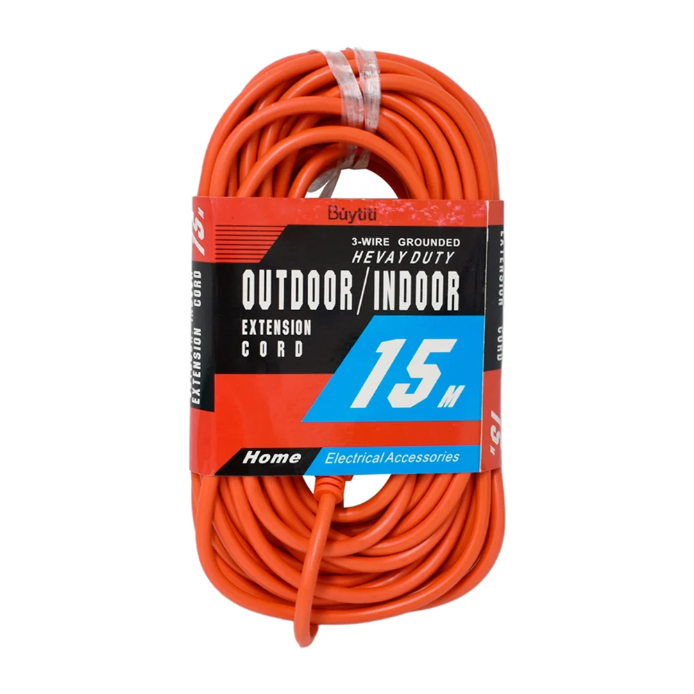Extensión de 15 metros buytiti de uso rudo con 3 tomas de contacto, outdoor/indoor / multi-21