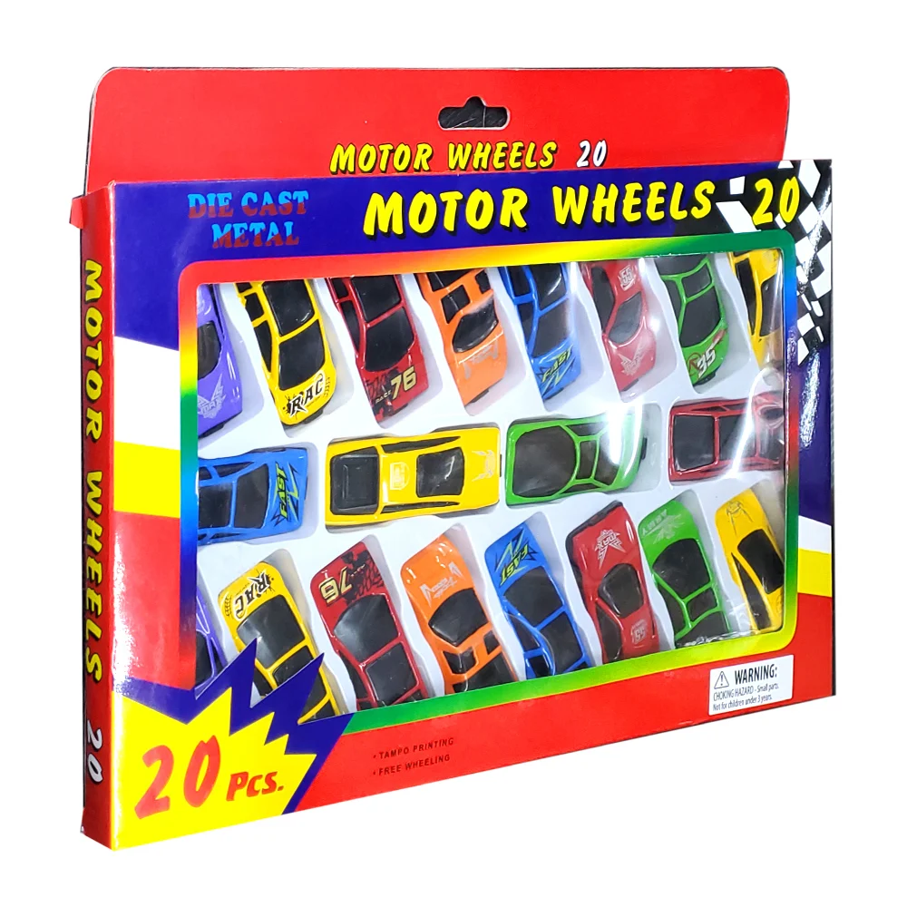 Paquete 20 carros de metal motor wheels, variedad de colores / mx1320
