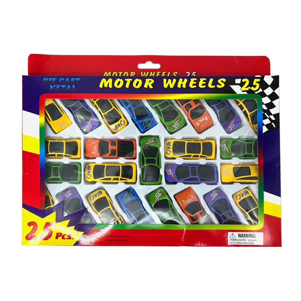 Paquete 25 carros de metal motor wheels, variedad de colores / mx1325