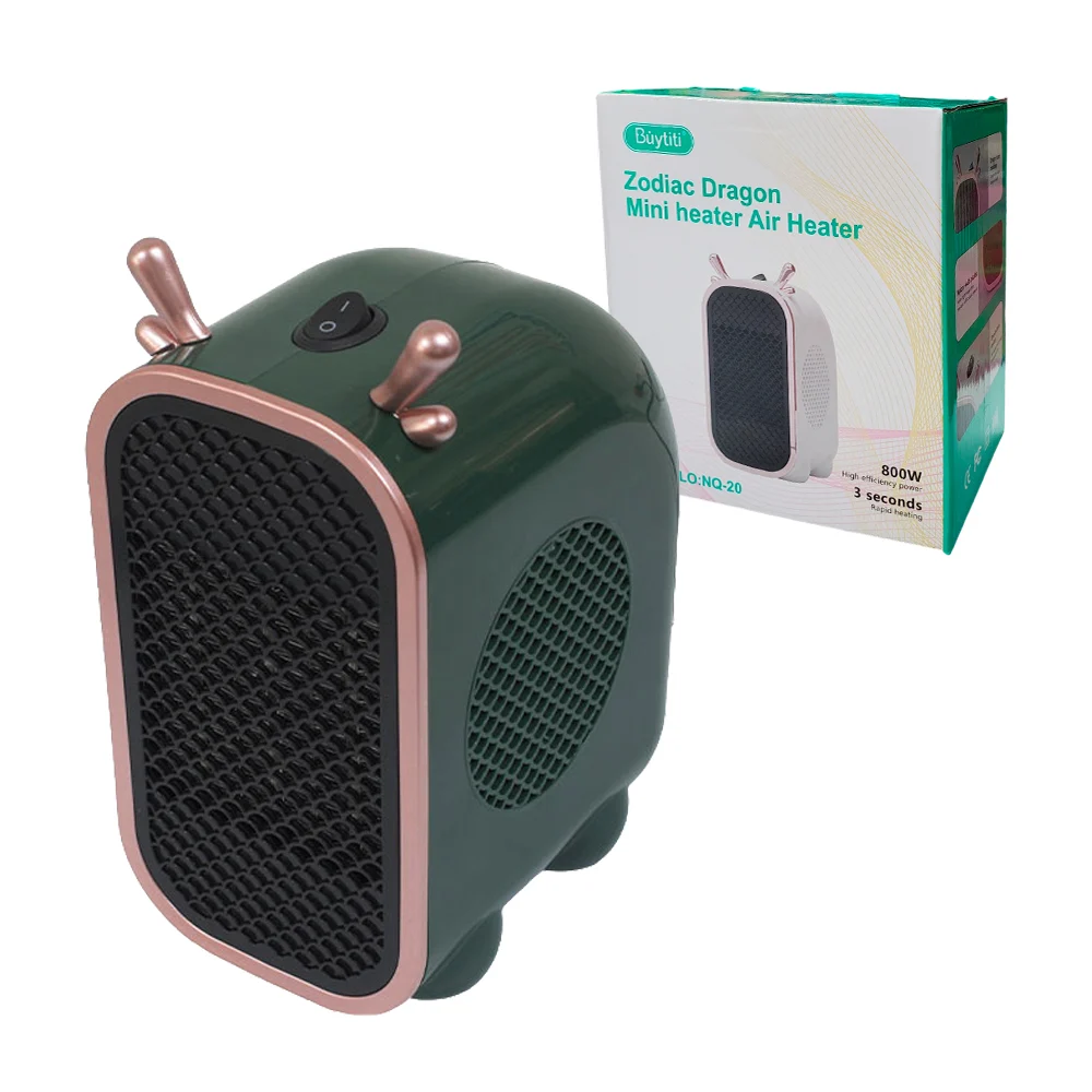 Calefactor eléctrico pequeño con decoración de cuernos y potencia de 800w, variedad de colores / nq-20