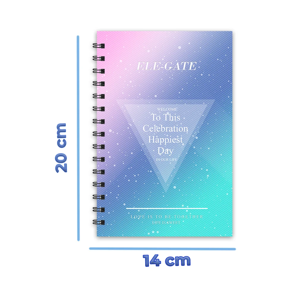 Libreta cuaderno estilo coquete con 80 hojas y espiral metálica / off.01.11