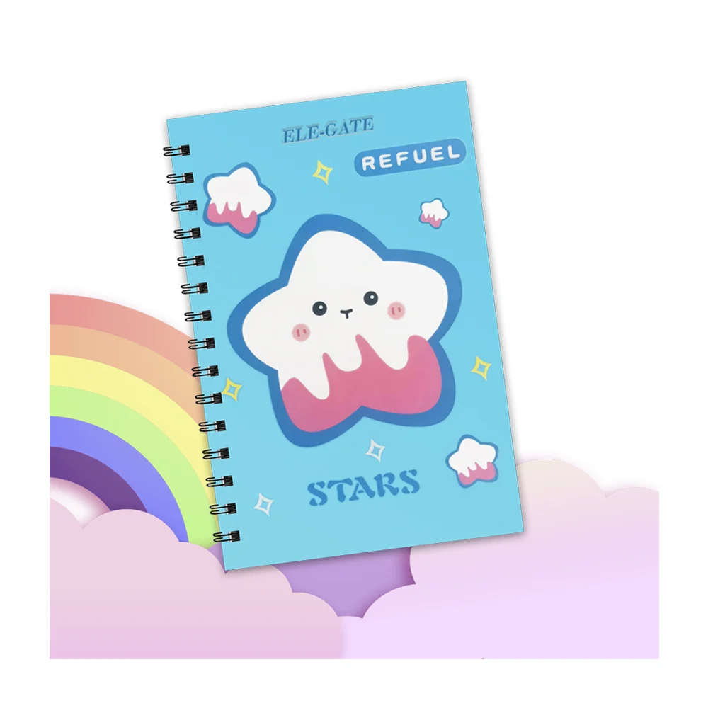 Libreta cuaderno de raya con 80 hojas + espiral metálico y diseño de estrella / off.01.12