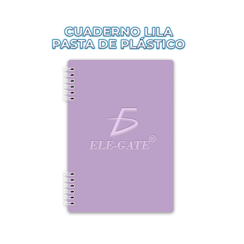 Libreta cuaderno liso de raya con 80 hojas + portada plastificada y espiral metálico, variedad de colores / off.01.17