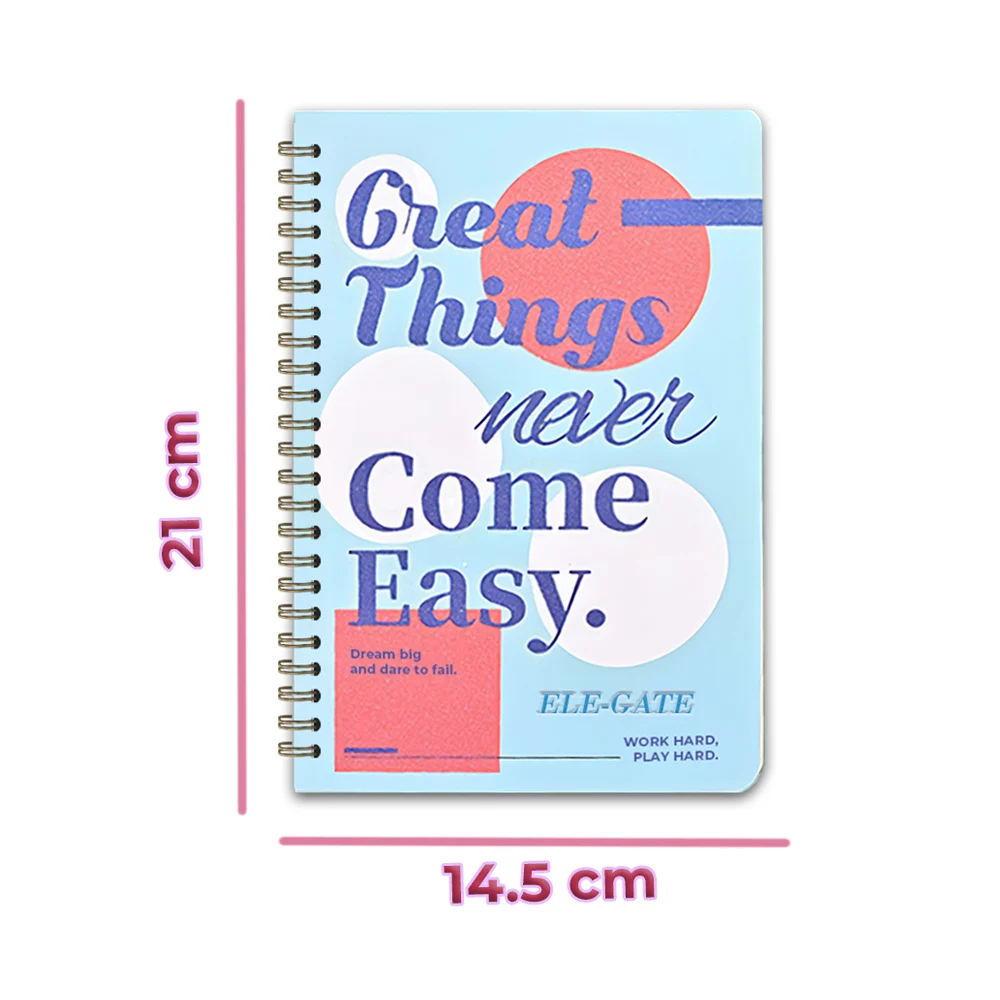 Libreta cuaderno estilo coquete de raya con espiral y portada de brillos / off.01.6