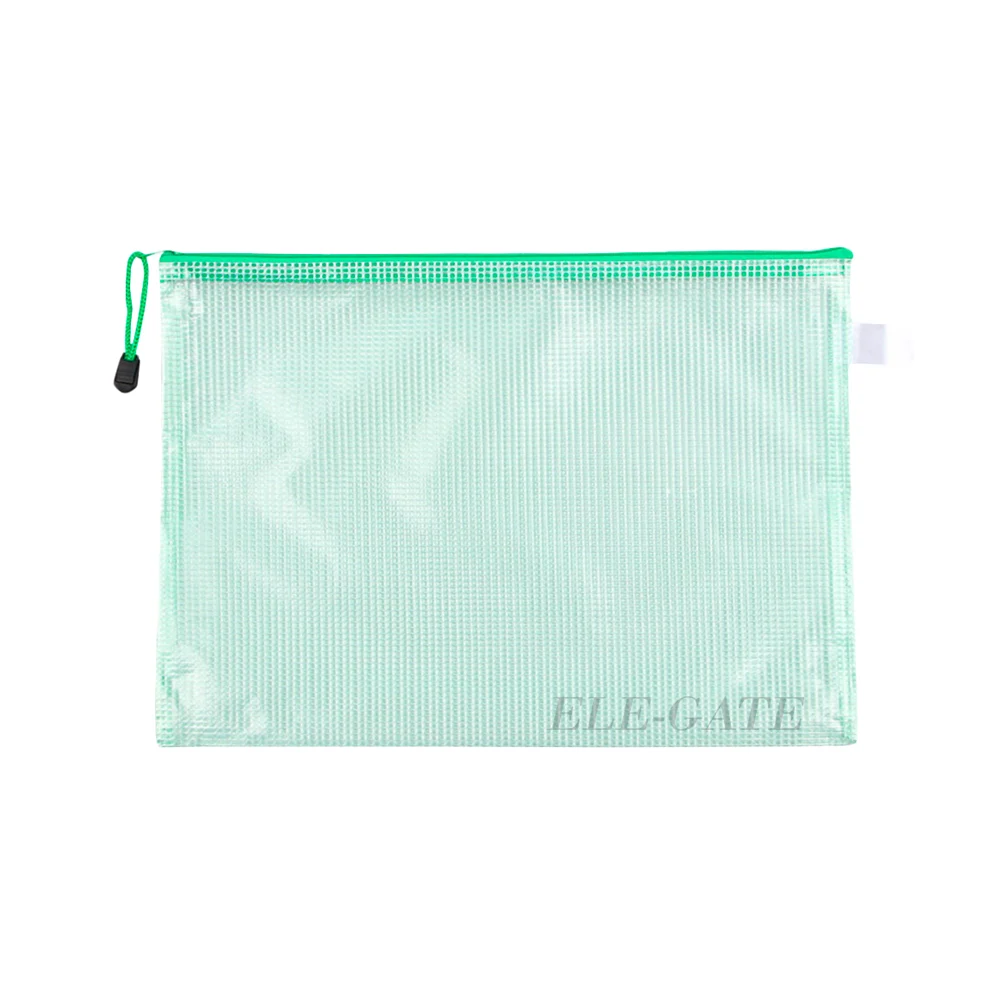 Carpeta tipo folder, organizador, transparente, tamaño A4, impermeable, diseño a cuadros y con cierre, variedad de colores / off.03.11