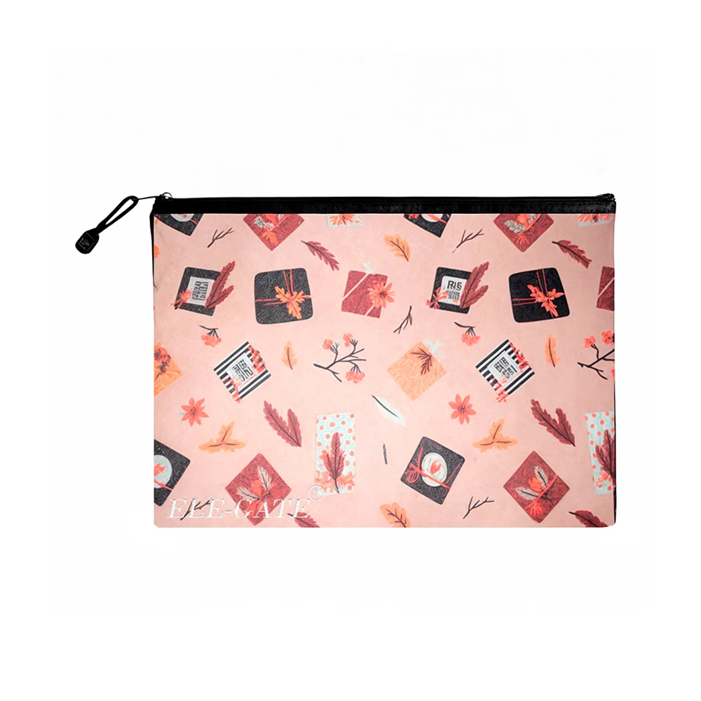 Carpeta tipo folder organizadora de lona impermeable tamaño a4 con estampado y cierre, variedad de colores / off.03.3