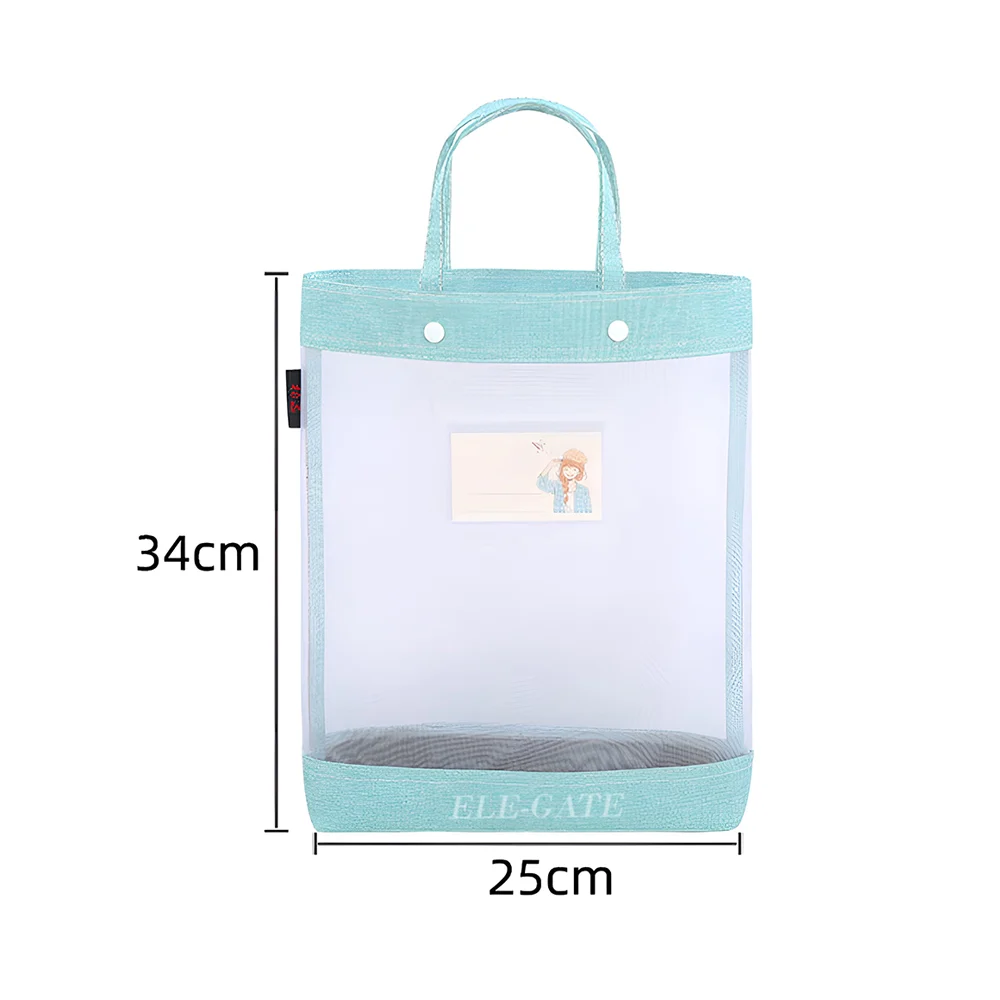 Mochila tipo bolsa transparente con malla reforzada, variedad de colores / off.03.8