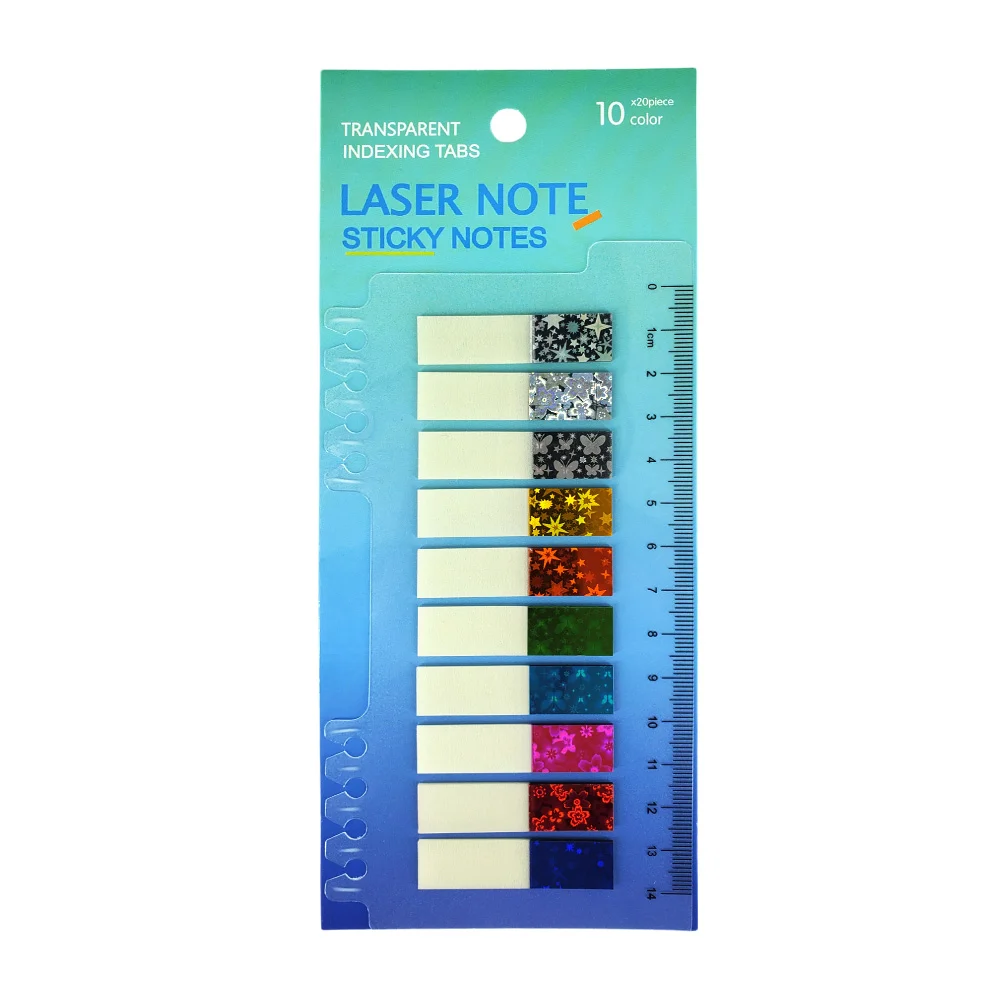 1pza Blíster 10 post it tipo separadores 11x44mm de colores para hojas / sticky notes / 320766