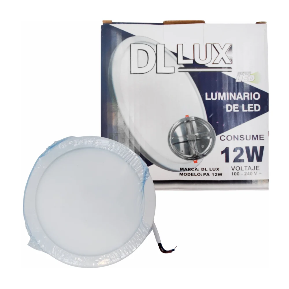 Lámpara led tipo plafón redondo dl lux de luz blanca con 840 lúmenes para el techo, 12w, 10x118mm / pa 12w