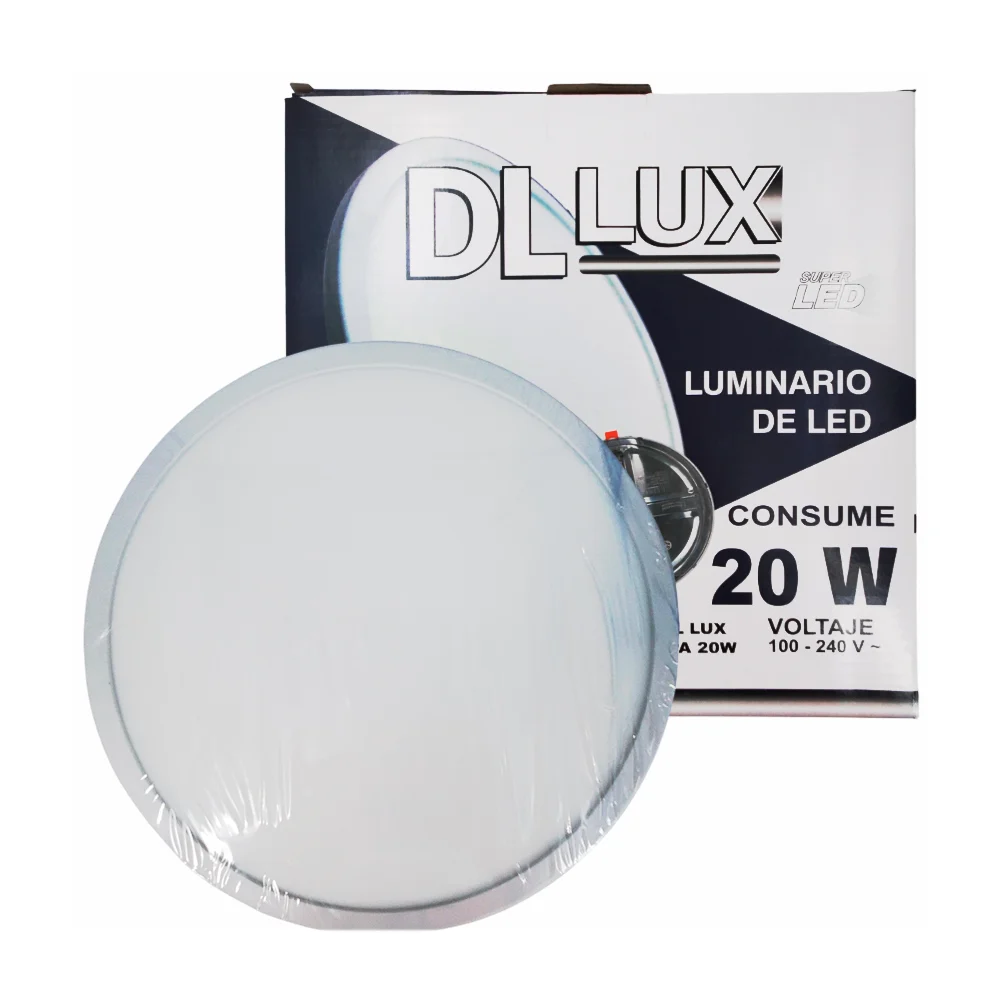 Lámpara led tipo plafón redondo dl lux de luz blanca con 1400 lúmenes para el techo, 20w, 230x10mm / pa 20w