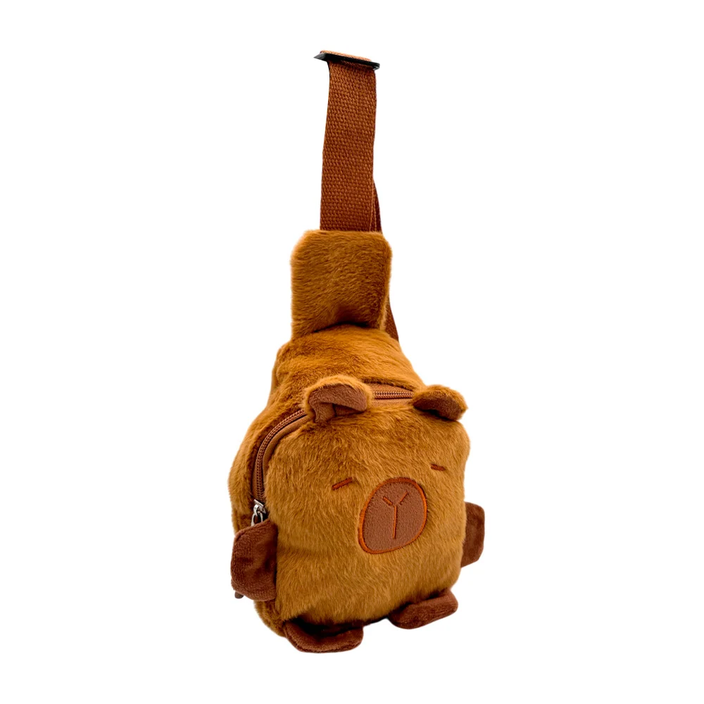 Mini pechera - mariconera afelpada con diseño de capibara