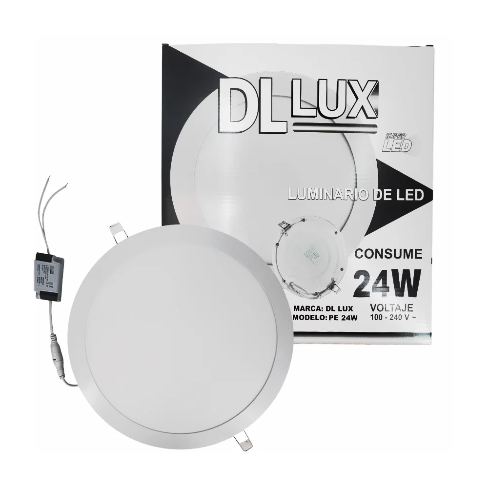 Lámpara led tipo plafón redondo dl lux de luz blanca con 1680 lúmenes para el techo, 24w, 280x300x10mm / pe 24w