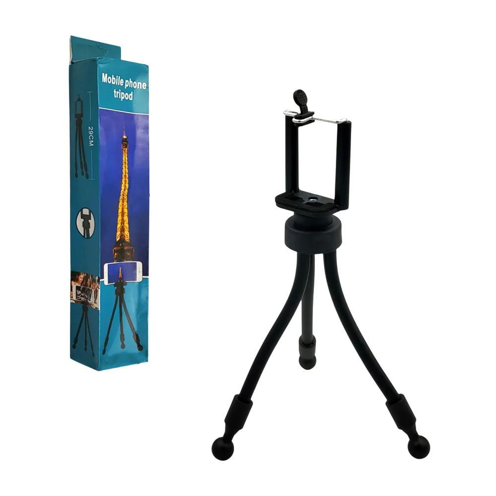 Soporte tripie con base flexible de 26cm, color negro / mobile phone tripod / ph034