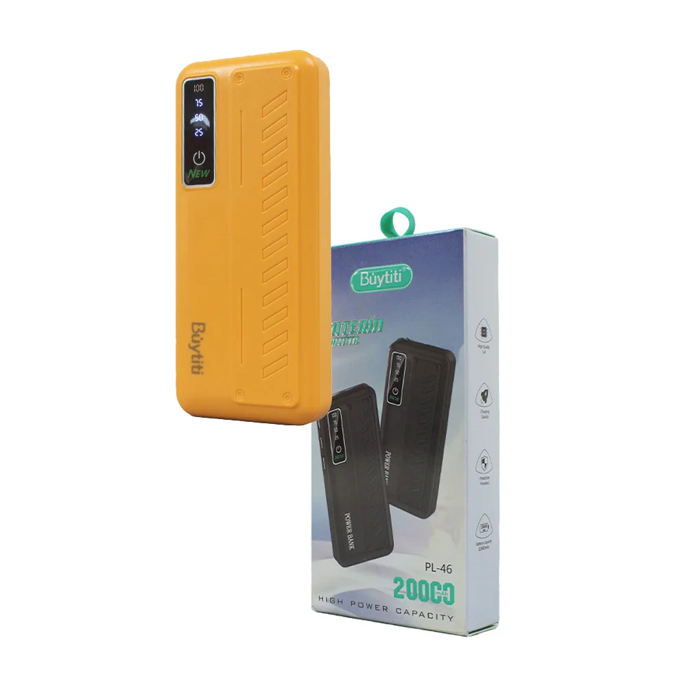 Power bank / batería portátil buytiti de 20000mah, con pantalla rectangular, entrada usb, v8, variedad de colores / pl-46