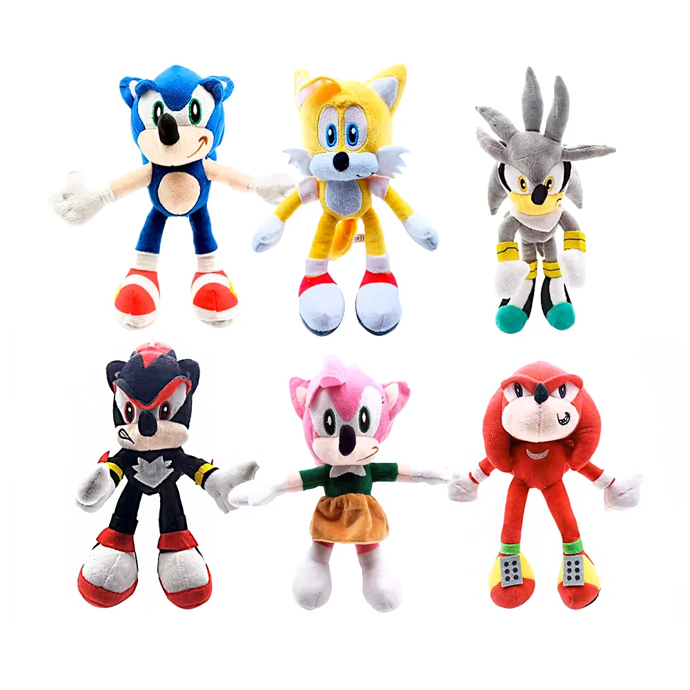 Peluche afelpado con ventosa, diseño de los personajes de sonic, variedad de modelos