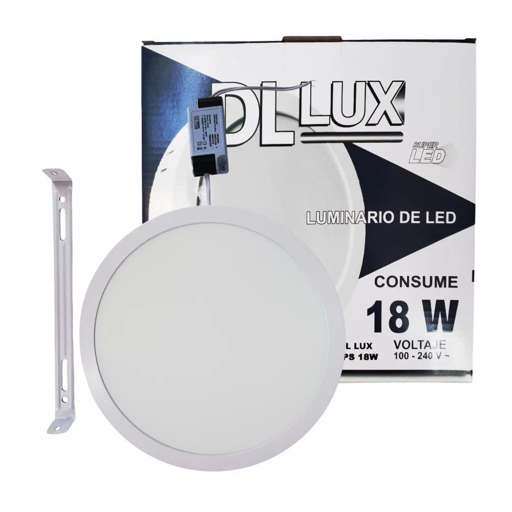 Lámpara led tipo plafón redondo dl lux de luz blanca con 1260 lúmenes para el techo, 18w, 210x24mm / ps 18w